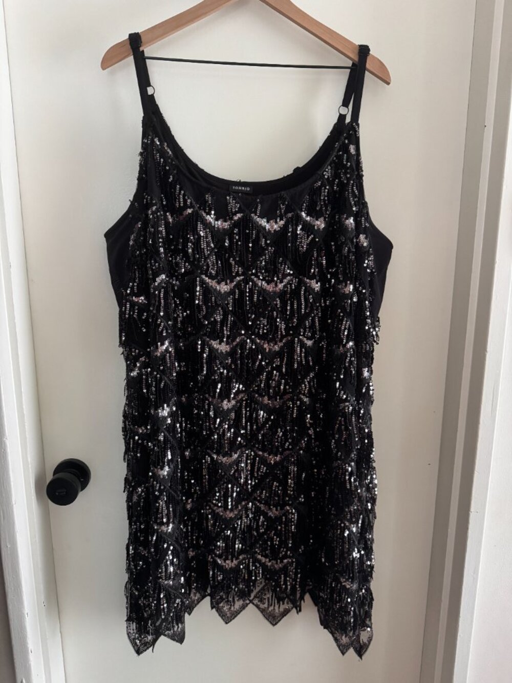 TORRID black Mini Sequin Fringe Dress - 4x